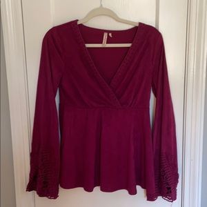 Bell Sleeved Blouse - Red Camel